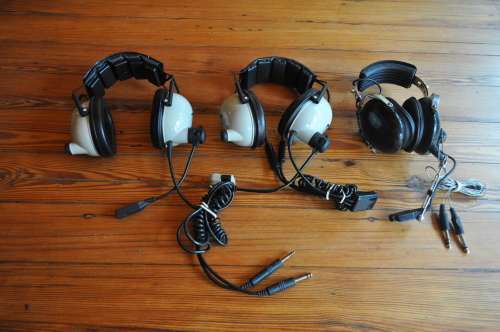 Vintage aviation headsets