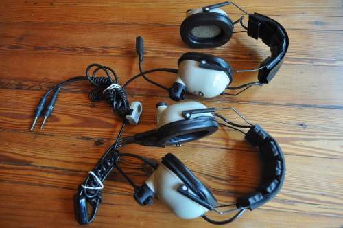 Vintage aviation headsets