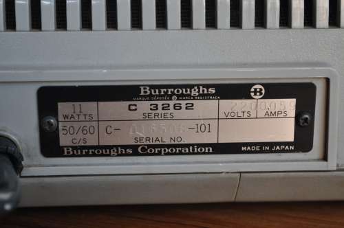 Vintage 1970s Burroughs C3262 Electronic Calculator
