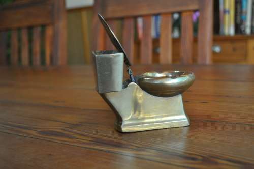 Brass Miniature Toilet Ashtray