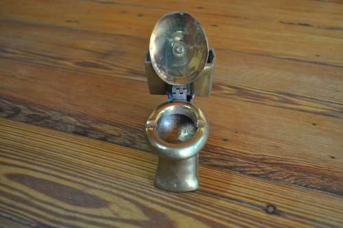 Brass Miniature Toilet Ashtray