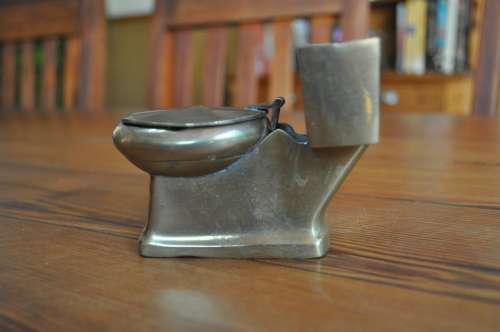 Brass Miniature Toilet Ashtray