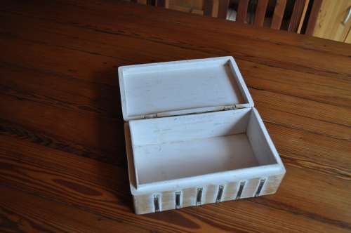 Wooden Jewelry Box With Metal Strips