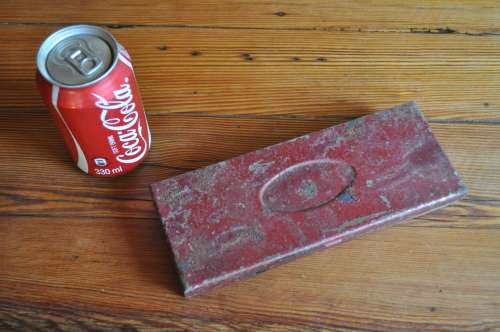 Vintage Red Tin Box Case