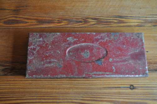 Vintage Red Tin Box Case