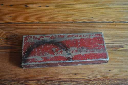 Vintage Red Tin Box Case