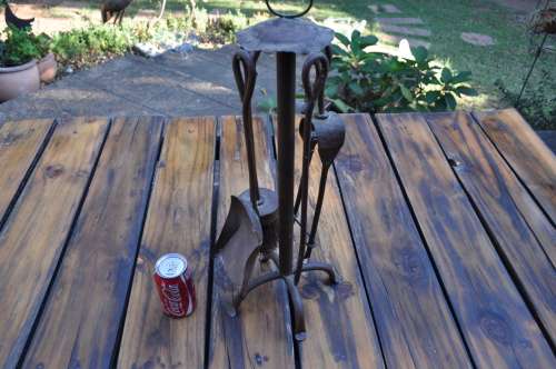 Vintage Copper Brass Fireplace Tool Set
