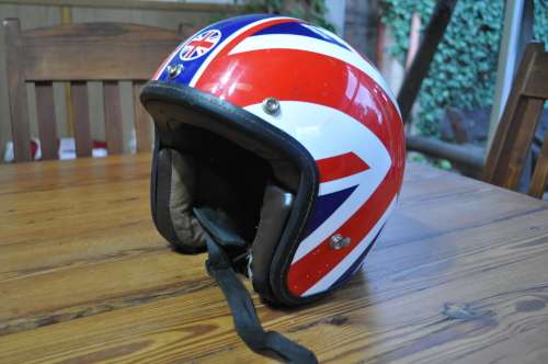 Retro Union Jack Open Face Helmet (please read)