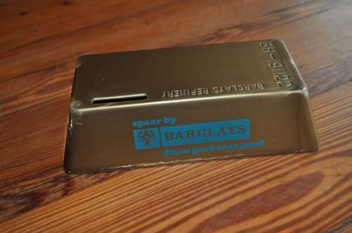 Vintage Barclays Bank 1980s Gold Bar Money Box (please read)