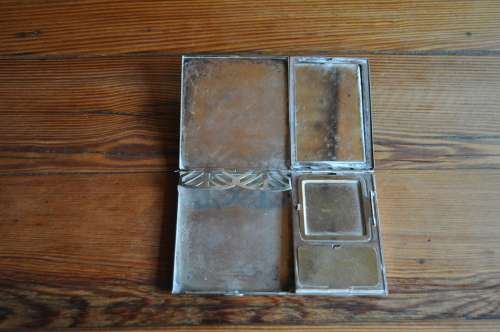 Vintage Silver Plated Makeup Compact