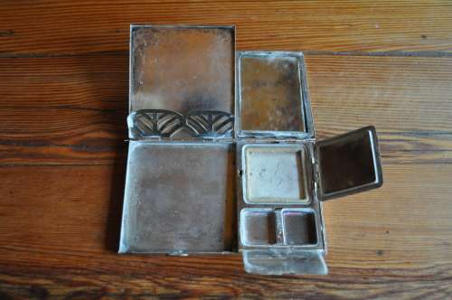 Vintage Silver Plated Makeup Compact
