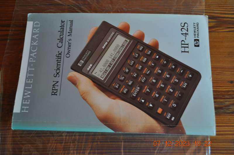 Hewlett Packard HP-42S Original Owners User Manual