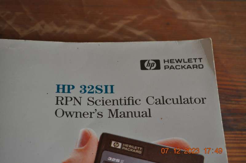 Hewlett Packard HP 32SII Original Owners User Manual