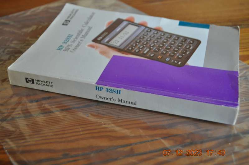 Hewlett Packard HP 32SII Original Owners User Manual
