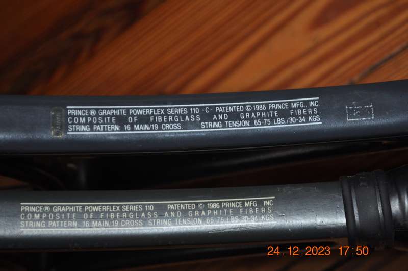 Vintage Prince Graphite Powerflex 110 Tennis Rackets