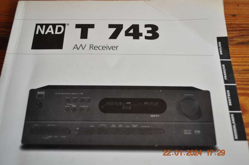 NAD AV T 743 Owners Manual T 513 DVD CD Manual