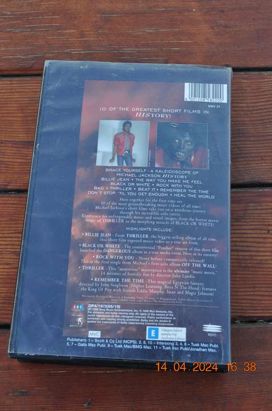 Michael Jackson History Video Greatest Hits VHS