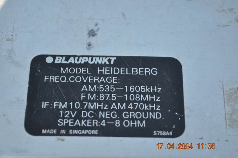 Vintage Blaupunkt Heidelberg Stereo Car Radio