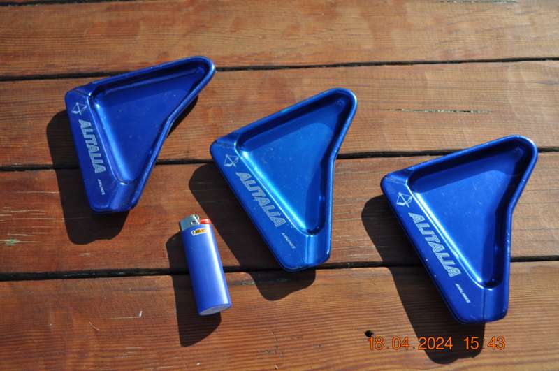 Vintage Alitalia Airlines Aluminum Ashtrays