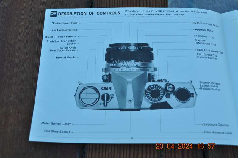Olympus OM 1 Original Instructions User Manual