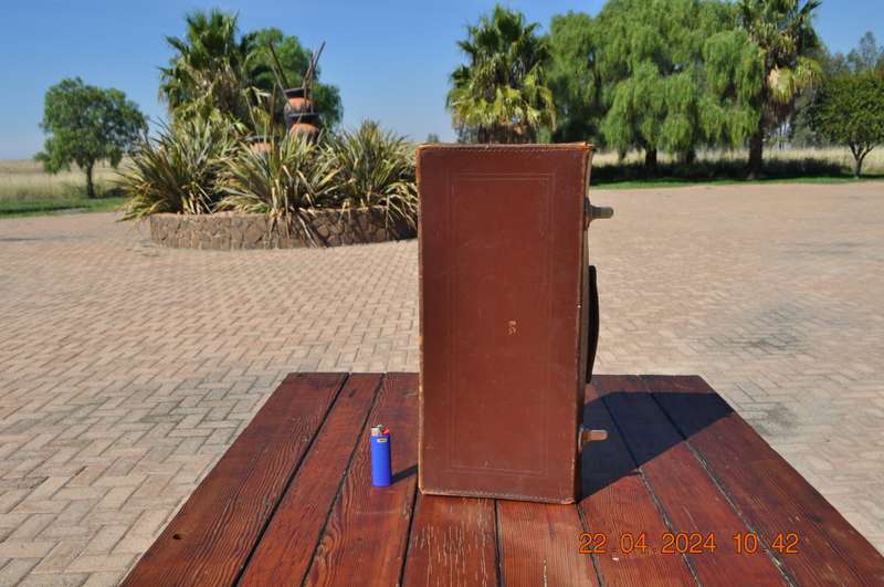 Vintage Brown Leather Carry Case Markings BC