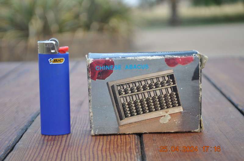 Vintage Chinese Mini Brass Abacus Calculator
