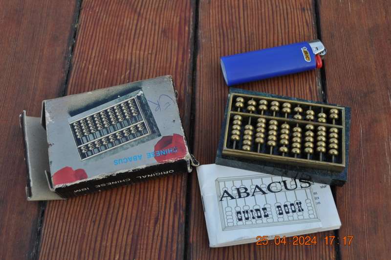 Vintage Chinese Mini Brass Abacus Calculator