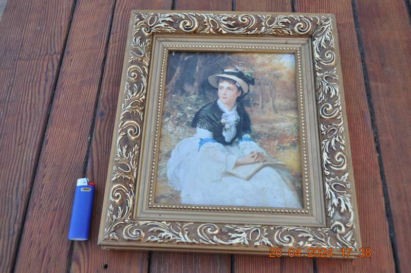 Vintage Happy Thoughts Print with Gold Frame