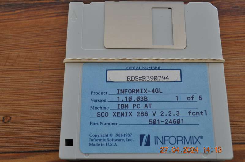 Vintage Informix-4GL IBM Pc At
