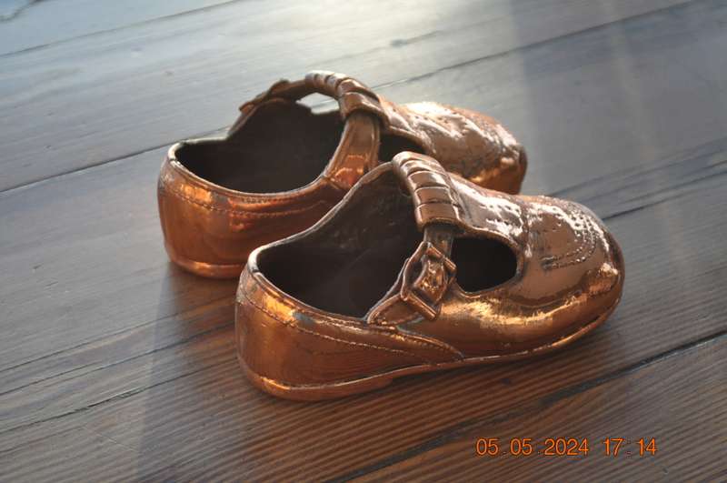 Vintage Bronze Baby Shoes