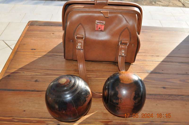 Vintage Lawn Bowls In Carry Bag Collectors Item