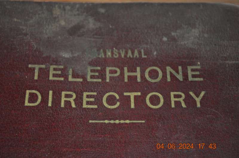 Vintage 1948 Transvaal Telephone Directory