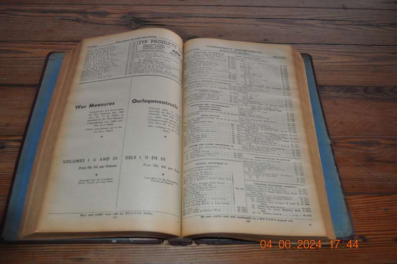 Vintage 1948 Transvaal Telephone Directory