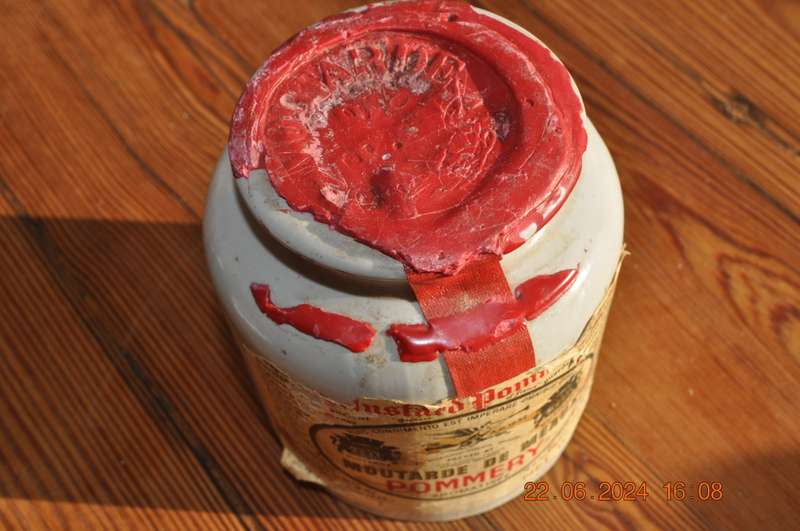 Vintage French Stoneware Pommery Mustard Jar
