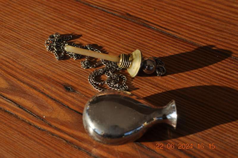 Vintage Perfume Bottle Necklace Plated