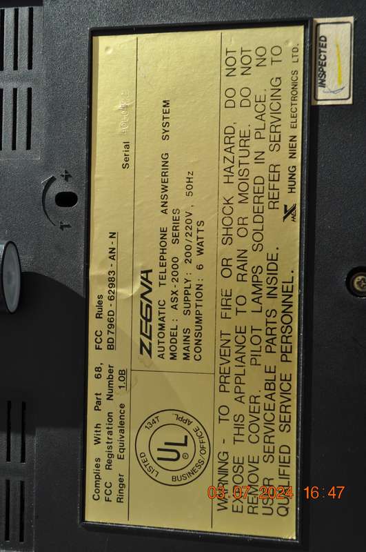 Vintage Zegna Telephone Answering System (as is)
