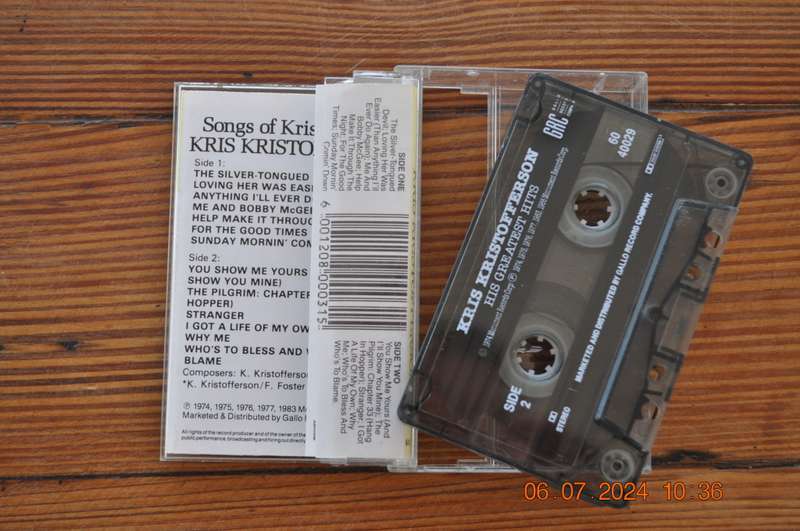 Kris Kristofferson - Songs Of Kristofferson (Cassette)