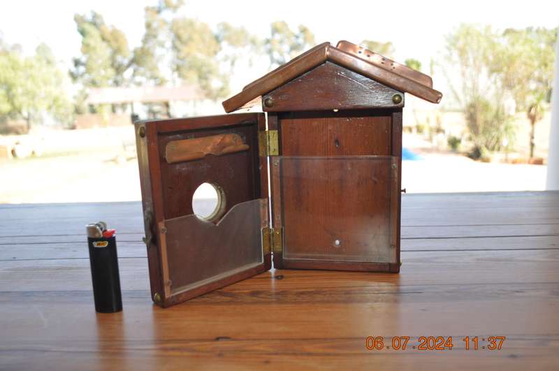 Vintage Copper Wood Door Letter Box