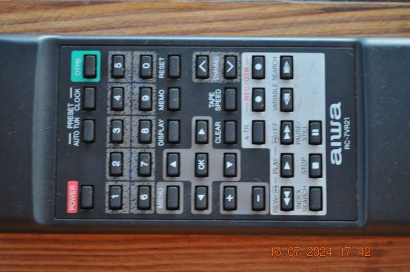 Original Aiwa VCR Remote Control RC 7VR21