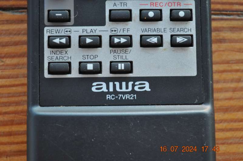 Original Aiwa VCR Remote Control RC 7VR21