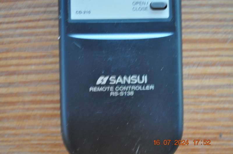 Original Sansui CD Player Remote Control