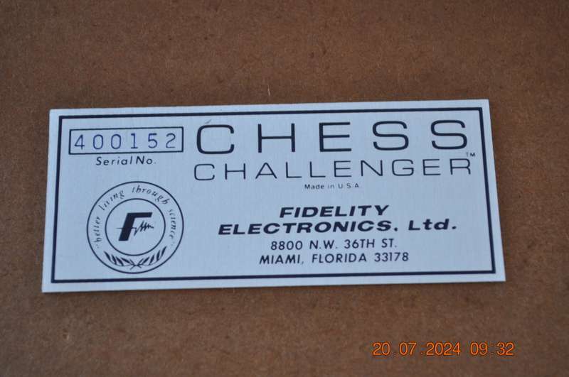 Vintage Chess Challenger Fidelity Electronics
