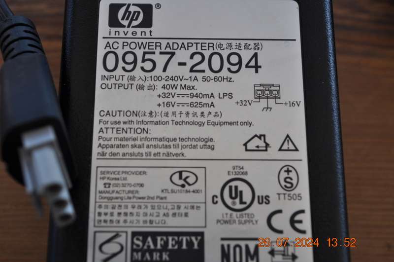 Original HP AC Power Supply Adapter HP 0957-2094