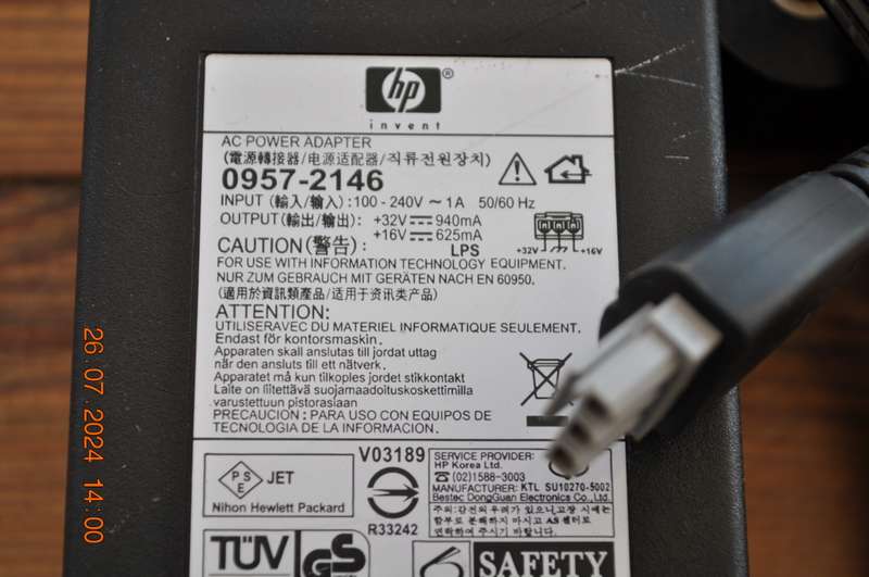 Original HP AC Power Supply Adapter HP 0957-2146