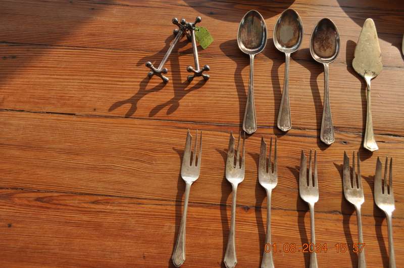 Silver Plated Knifes Forks Bowls