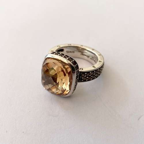 Set - Thomas Sabo Earrings, Pendant and Ring. Imperial Topaz Stones. All 925 Silver