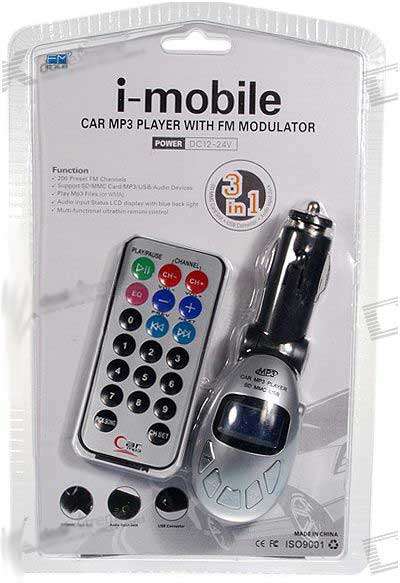 CAR USB/SD CARD MP3 FM MODULATOR WITH ON SCREEN DISPLAY