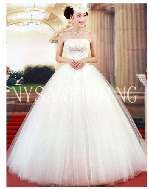 Strapless Tulle Ball Gown with Sequins Top