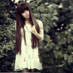 72cm 100% Japanese Kanekalon Fiber Melody Long Silky Straight Hair Wigs