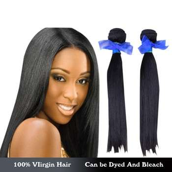 100%  Virgin Human Hair Weft 18 inch Hair Weave for Extensions-Natural Straight